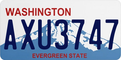WA license plate AXU3747