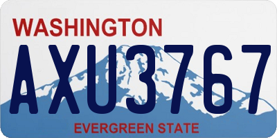WA license plate AXU3767