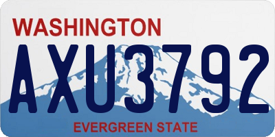 WA license plate AXU3792