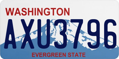 WA license plate AXU3796