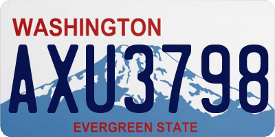 WA license plate AXU3798