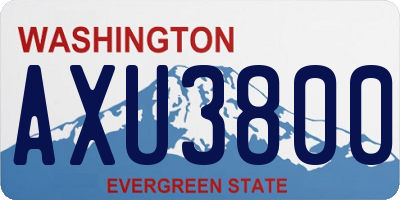 WA license plate AXU3800