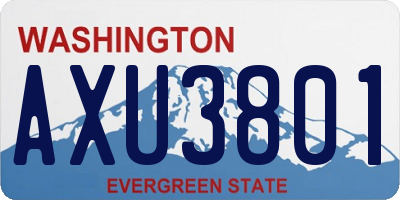 WA license plate AXU3801
