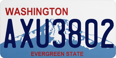 WA license plate AXU3802