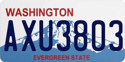 WA license plate AXU3803