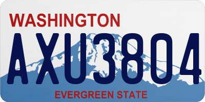 WA license plate AXU3804