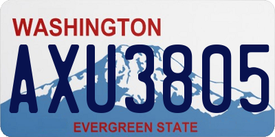WA license plate AXU3805