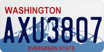 WA license plate AXU3807