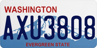 WA license plate AXU3808