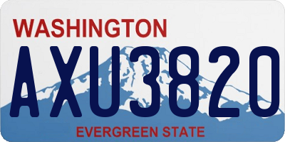 WA license plate AXU3820