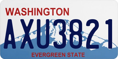 WA license plate AXU3821