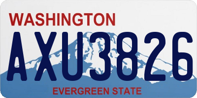 WA license plate AXU3826