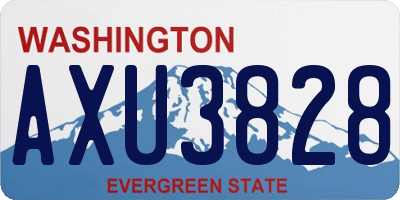 WA license plate AXU3828
