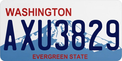 WA license plate AXU3829