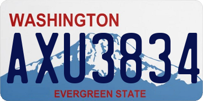 WA license plate AXU3834