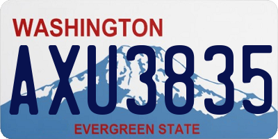WA license plate AXU3835