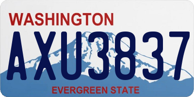 WA license plate AXU3837