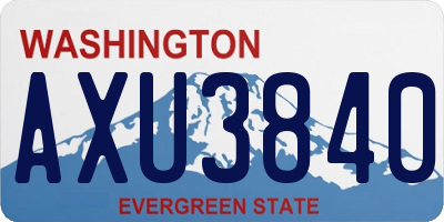 WA license plate AXU3840