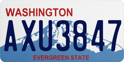 WA license plate AXU3847