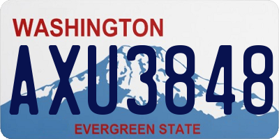 WA license plate AXU3848