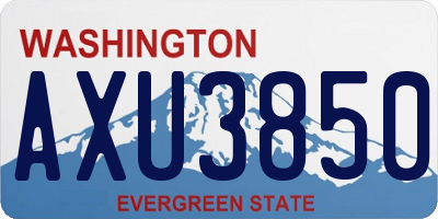 WA license plate AXU3850