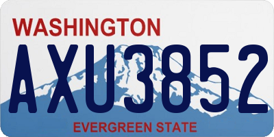 WA license plate AXU3852