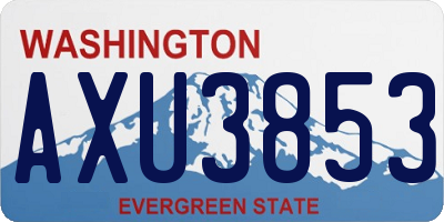 WA license plate AXU3853