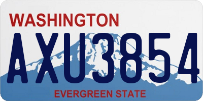 WA license plate AXU3854