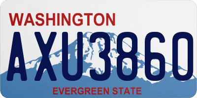 WA license plate AXU3860