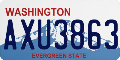 WA license plate AXU3863