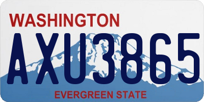 WA license plate AXU3865