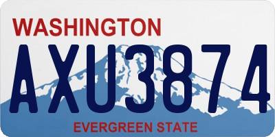WA license plate AXU3874