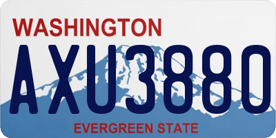 WA license plate AXU3880