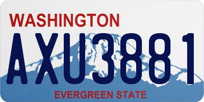 WA license plate AXU3881