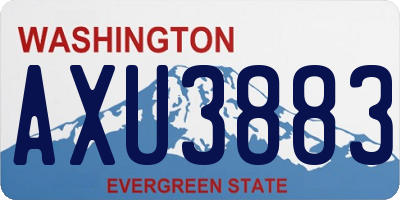 WA license plate AXU3883