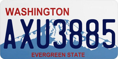 WA license plate AXU3885