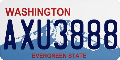 WA license plate AXU3888