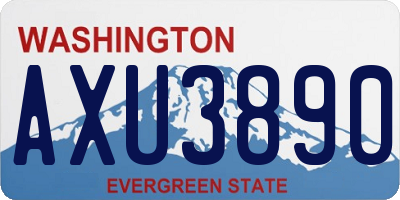 WA license plate AXU3890