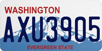 WA license plate AXU3905