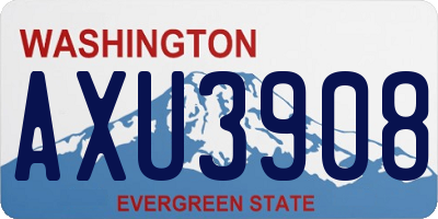 WA license plate AXU3908