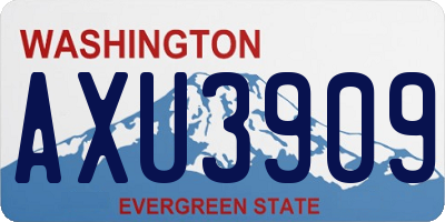 WA license plate AXU3909
