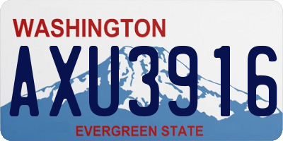 WA license plate AXU3916