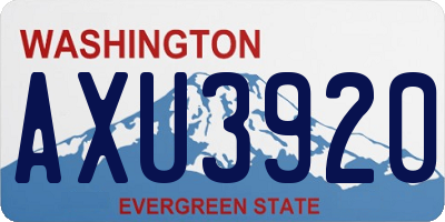 WA license plate AXU3920