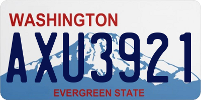 WA license plate AXU3921