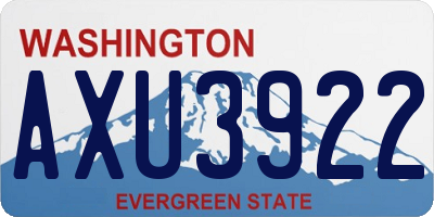 WA license plate AXU3922