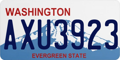 WA license plate AXU3923