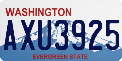 WA license plate AXU3925