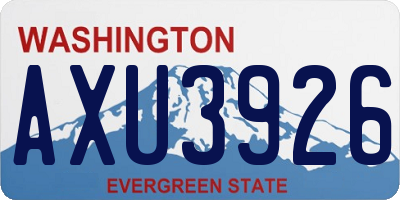 WA license plate AXU3926