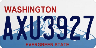 WA license plate AXU3927