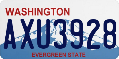 WA license plate AXU3928